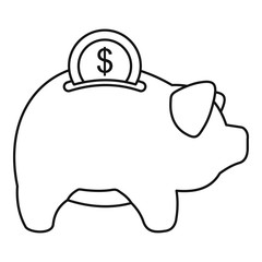 Pig money box icon. Outline illustration of pig money box vector icon for web design