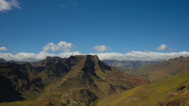 Canyon, El Mirador de Fataga, Gran Canaria - Panning Time lapse