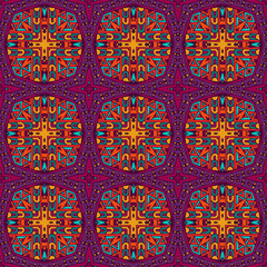 Festive Colorful ethnic seamless vector pattern 