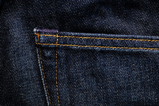 Back pocket on blue jeans