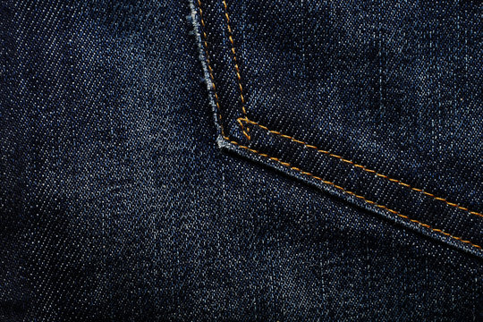 Back pocket on blue jeans