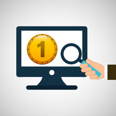 business financial money coin online icon vector illustration eps 10