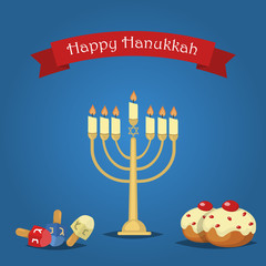 Hanukkah Typography Vector Design