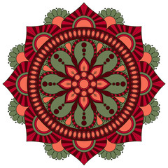 Flower Mandala. Vintage decorative elements. Oriental pattern, v