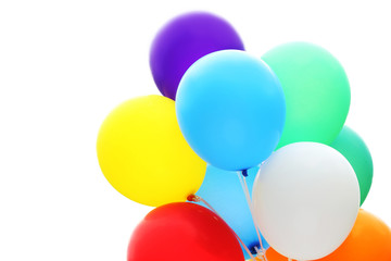 Colorful balloons isolated on a white