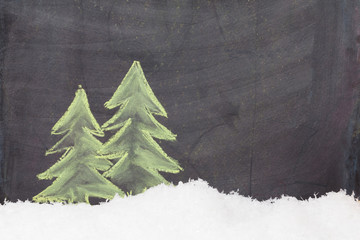 Christmas hand drawn fir tree