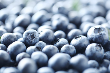 Ripe and tasty blueberries background