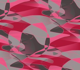 colored pieces of different colors superimposed on each other, red, pink, gray, black