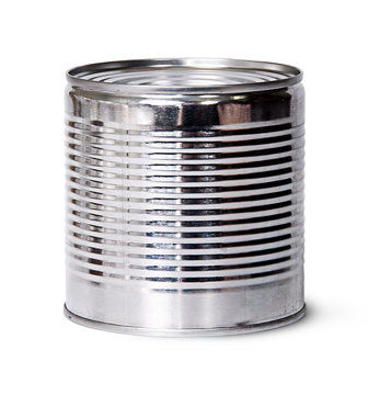 In front silver tin can