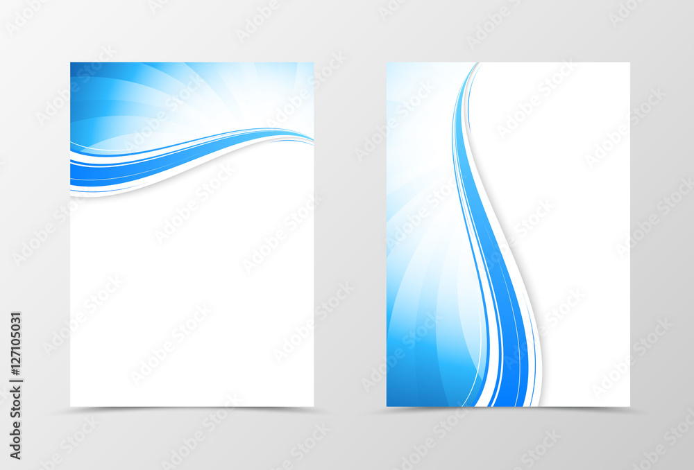 Poster front and back dynamic wavy flyer template design