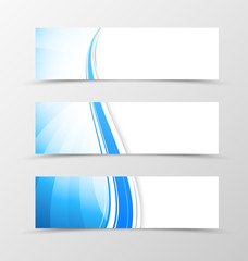 Naklejka premium Set of header banner dynamic wavy design