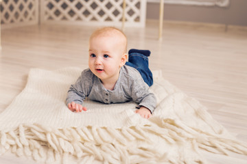 Fototapeta premium Beautiful smiling cute baby boy