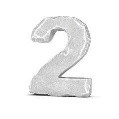 Rendering of stone number 2 isolated on white background.
