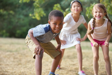 Fototapeta premium Interracial group of kids in summer