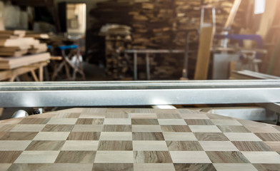 texture of wood and blurred space. woodworking workshop. for joinery,
