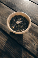 Green tea with pieces of fruit