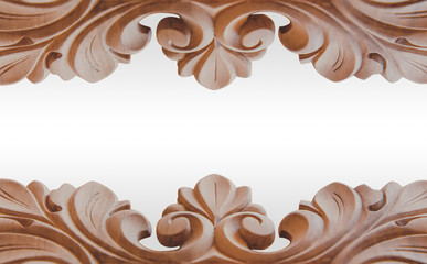 element woodcarving. furniture in classic style. white tree with gold trim. patina. carving. small depth of field. luxury furniture. isolated on the white background