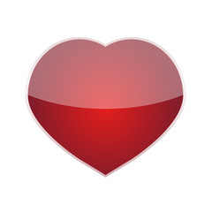 Red Heart icon isolated on white background for Valentine's day holiday and for gift. Vector illustration