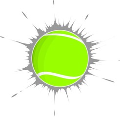 tennis ball and a gray stain