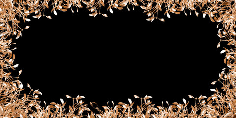 gold mistletoe on christmas background