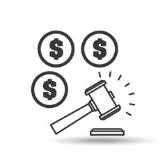 money judge gavel concept icon vector illustration eps 10