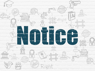 Fototapeta premium Law concept: Notice on wall background
