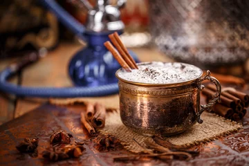 Crédence de cuisine en verre imprimé Theé Chai latte spiced tea