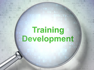 Studying concept: Training Development with optical glass