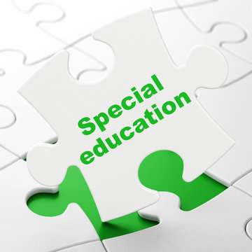 Studying concept: Special Education on puzzle background