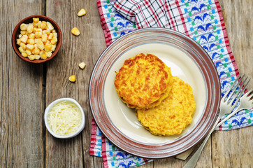 Corn Pancakes with cheese