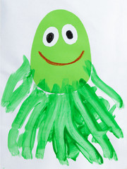 Collage of two and six months years old child 