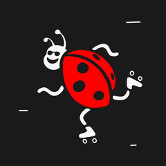 Fototapeta premium Ladybug roller vector illustration