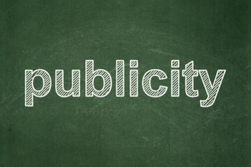 Obraz premium Marketing concept: Publicity on chalkboard background