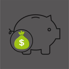 Obraz premium sack money with piggy save vector illustration eps 10