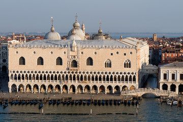 Fototapeta premium San Marco square in Venice and the famous bridge.