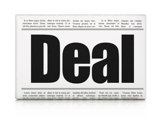 Business concept: newspaper headline Deal