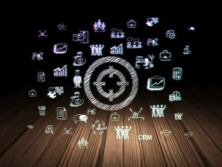 Business concept: Target in grunge dark room