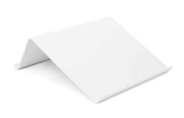 White plastic tablet stand