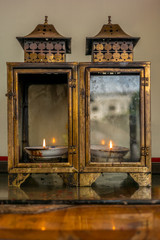 Lanterns in a Thaoist temple on the Lamma island in Hong Kong