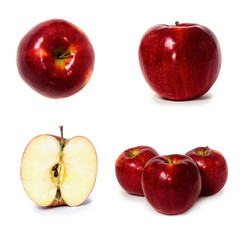 delicious healthy apples isolated on white background.