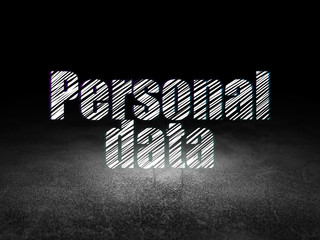 Naklejka premium Information concept: Personal Data in grunge dark room