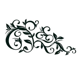 Vector floral ornament. Ornaments for page decoration. Decorative silhouettes for wedding cards and invitations. Decorative design / tattoo / packaging. Vector illustration.