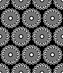 Abstract geometric black and white fashion design print sun mandala pattern texture
