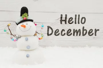 Deurstickers Hello December message © Karen Roach