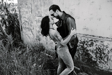 man and woman in an abandoned place
