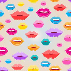 Seamless pattern of lips
