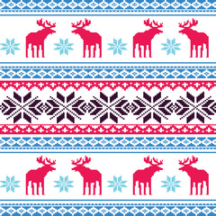 Scandinavian style seamless  pattern with deers. EPS 8