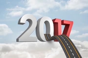 Composite image of bumpy road