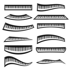 Obraz premium Musical Piano Keyboards Isolated on White Background