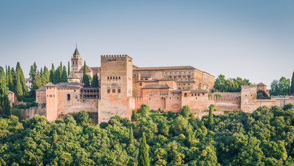 Fototapeta na wymiar Ancient arabic fortress of Alhambra, Granada, Spain.
